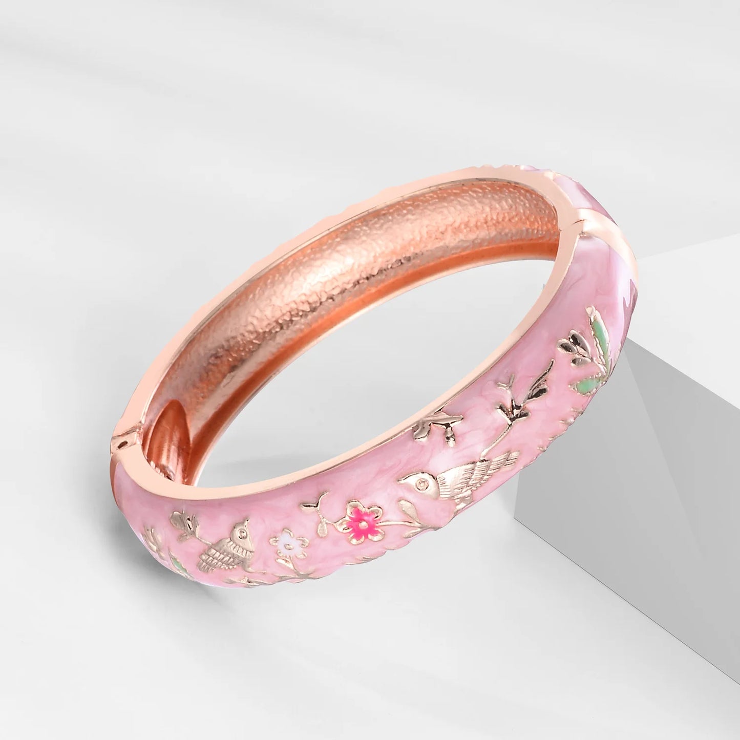 Hemasa Enameled Bracelets For Women /Clover Cuff Bangles for  Christmas Gift