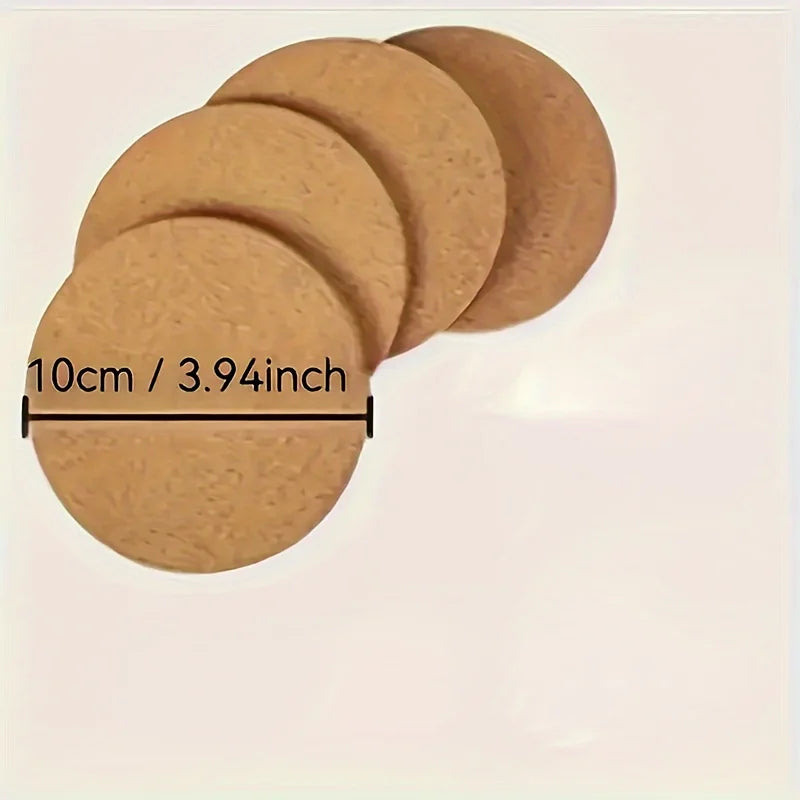Hemasa 4Pcs Kitchen Heating Pads Cork Trivet Sets/ Heat Resistant Thick Cork Coasters Hot Dishes Table Mat Round Cork Coasters