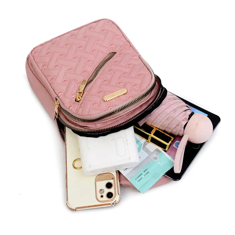 Hemasa Large Capacity Shoulder Crossbody Bag Embroidered Thread Bags for Women Chest Pack Diamond Multi-layer Women Purses and Handbags