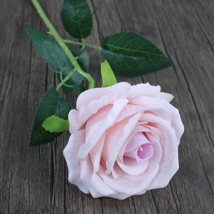 Hemasa 10Pcs Artificial Velvet Rose Flower Branch Wedding Decor Party Scence Layout Bride Holding Flowers Home Decoration Rose Flowers