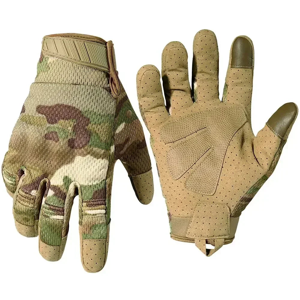 Hemasa Men Tactical Gloves Touch Screen Cycling Gloves Sports Camo Army Glove Outdoor Motorcycle Riding Bike Running Paintball Gloves