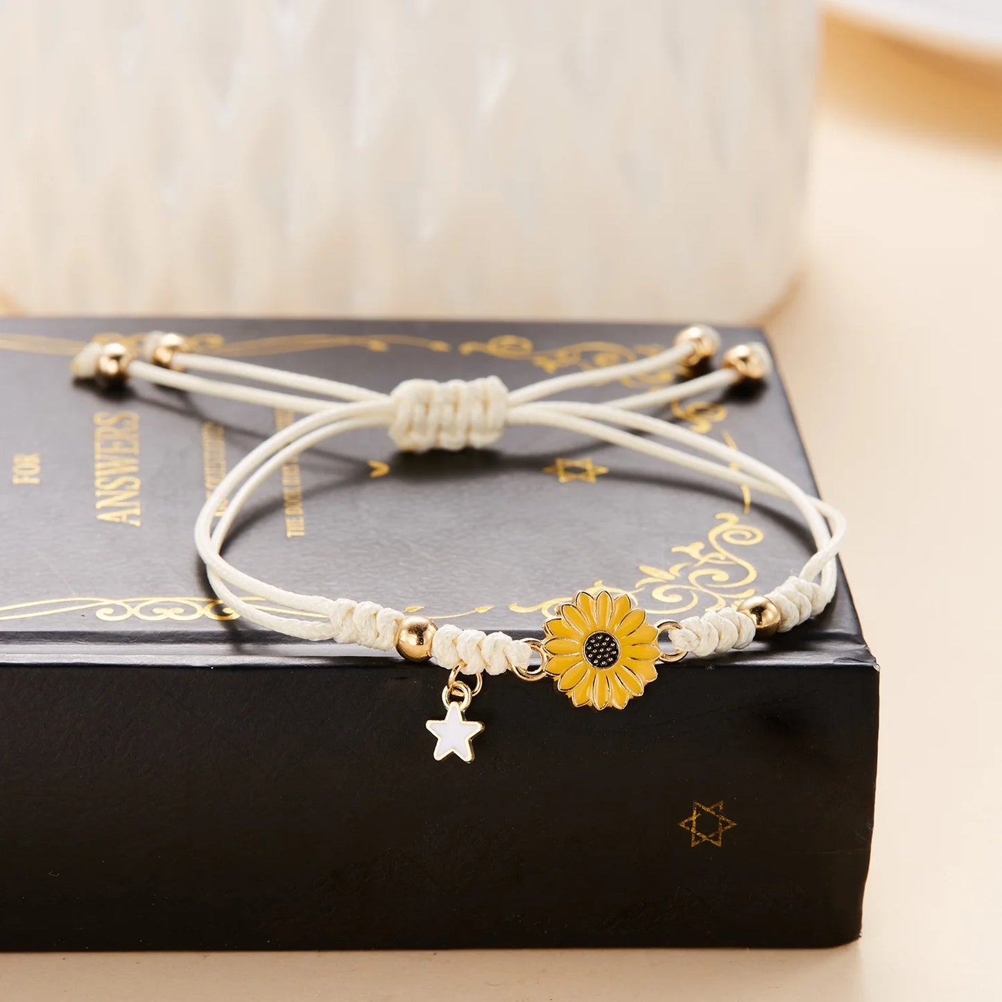 Boho Handmade Cartoon Star Flower Daisy Bracelet for Girl Women Strap Rope Bracelets Friendship Couples Jewelry Gift