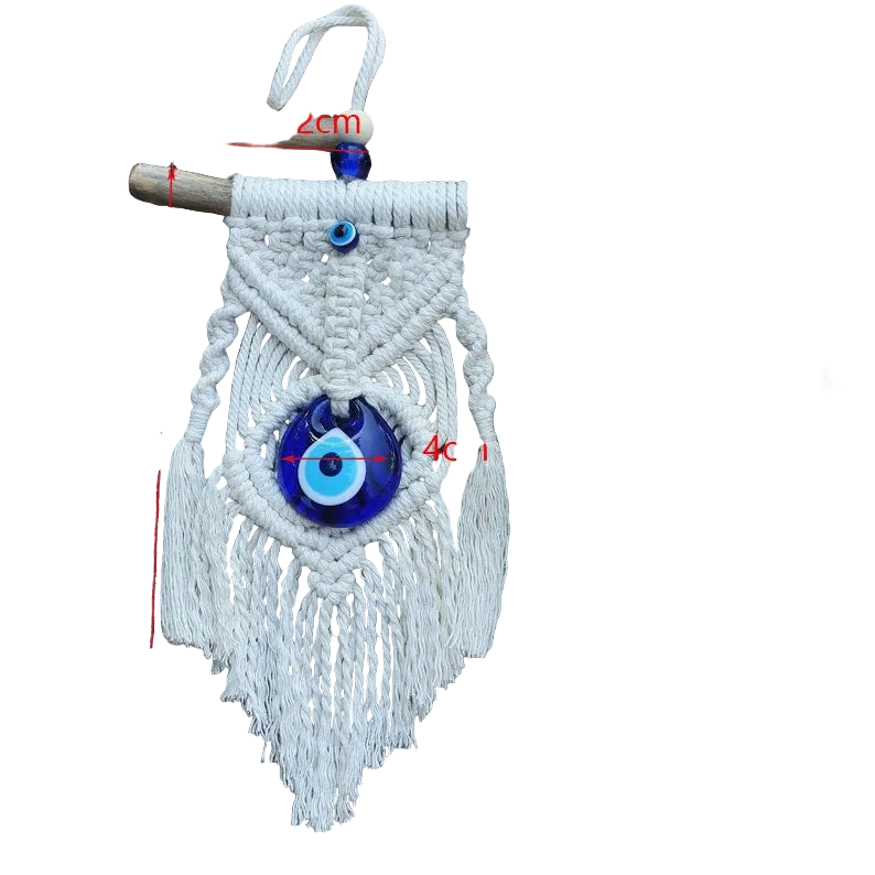 Tejesa Children's Room Decoration with Blue Eyes Pure Handmade Cotton Thread Woven Tapestry Hanging