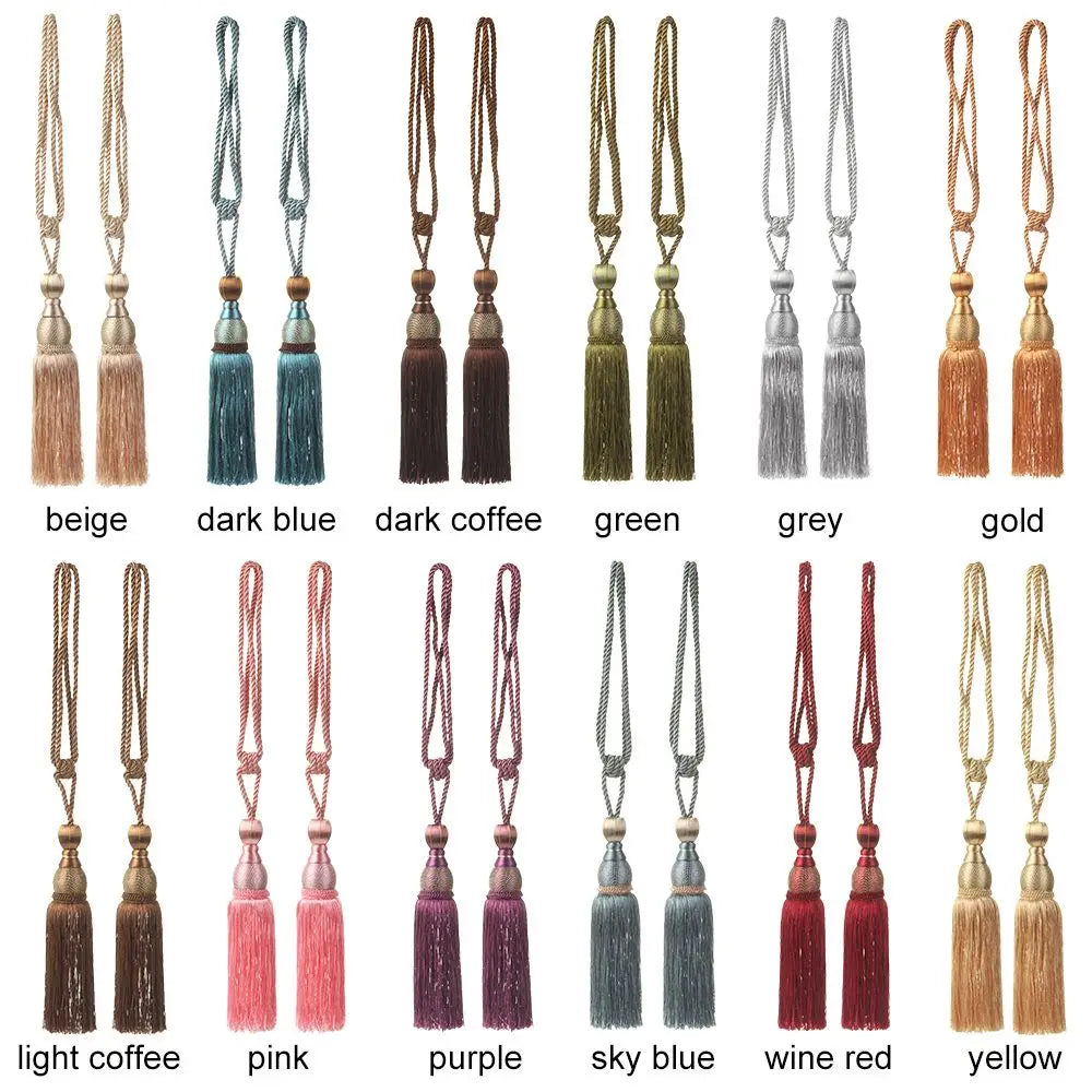 1 Pair Practical Simple Large Holder Strap Braided Tiebacks Tie Backs Tassel Curtain Rope