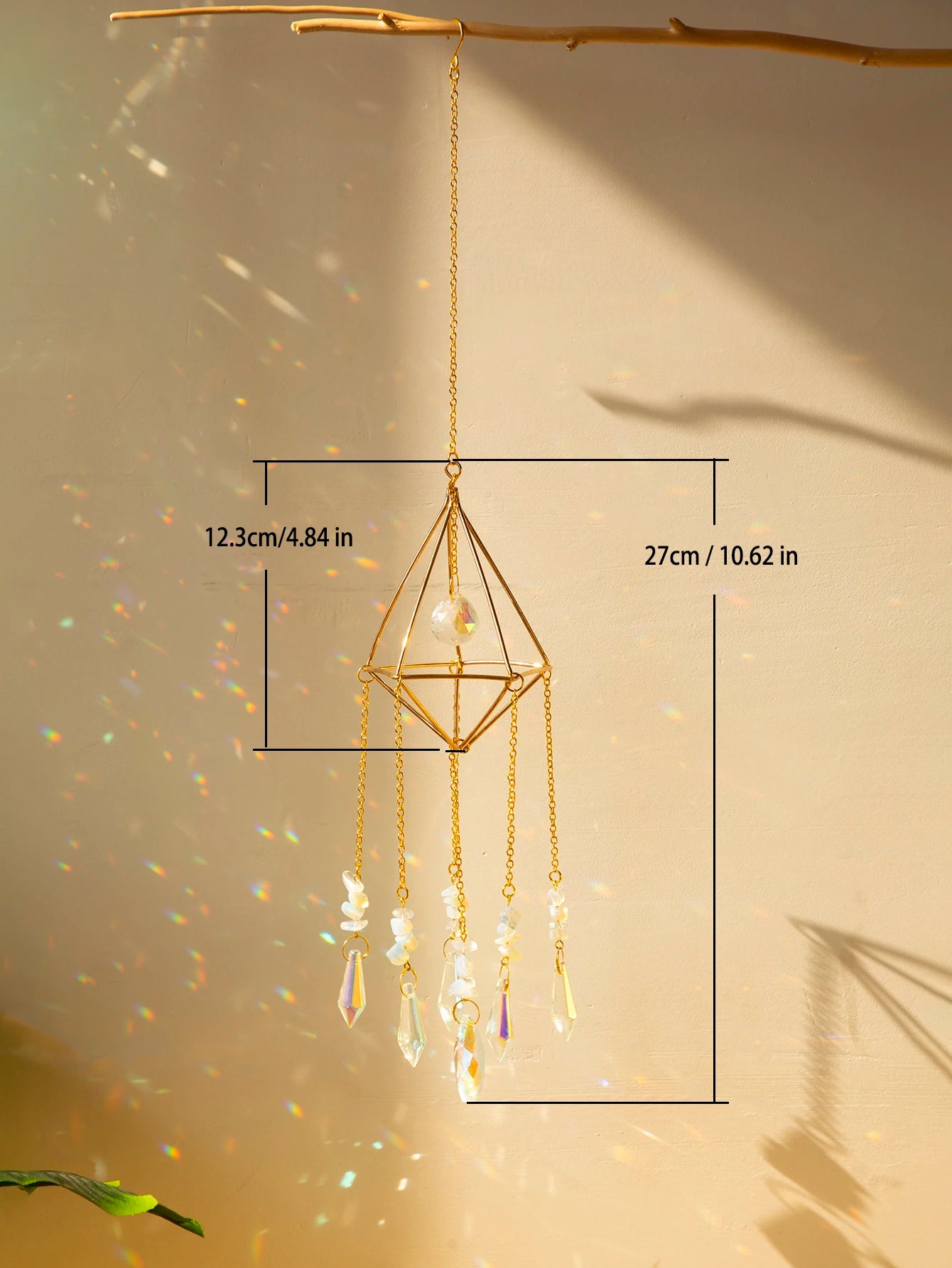 Hemasa  Crystal Wind Chime Hanging Sun catcher/ Boho Home Decoration Light Catcher Stained Glass Prism