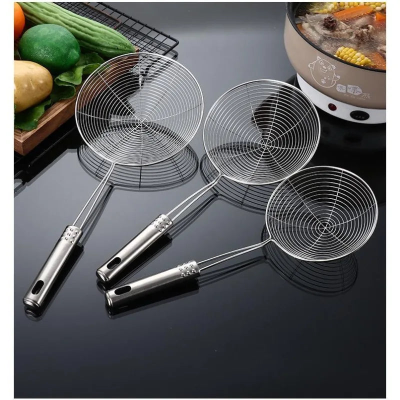 Hemasa Stainless Steel Frying Strainer French Fries Spoon Wire Mesh Skimmer Colander Fryer Scoop Sieve Kitchen Supplies