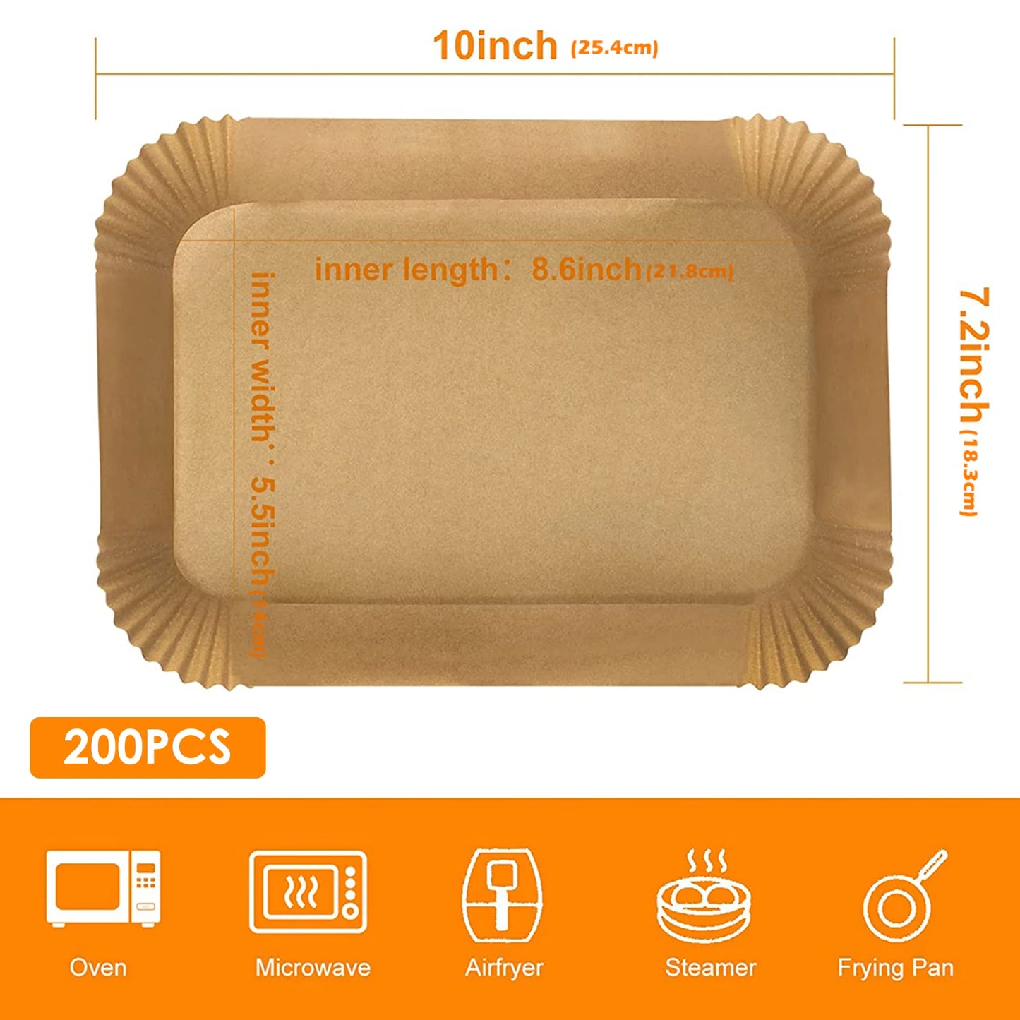 Tejesa 200/100Pcs Air Fryer Baking Paper Non-Stick Square Parchment Paper Liners Oilproof Oven BBQ Pad Baking Paper Liner Accessories