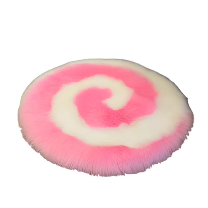 Hemasa Lollipop Style Long Plush Round Rugs, Carpet for Bedroom, Room, Home Decor, Sofa Floor Mat, Fluffy Bedside Area