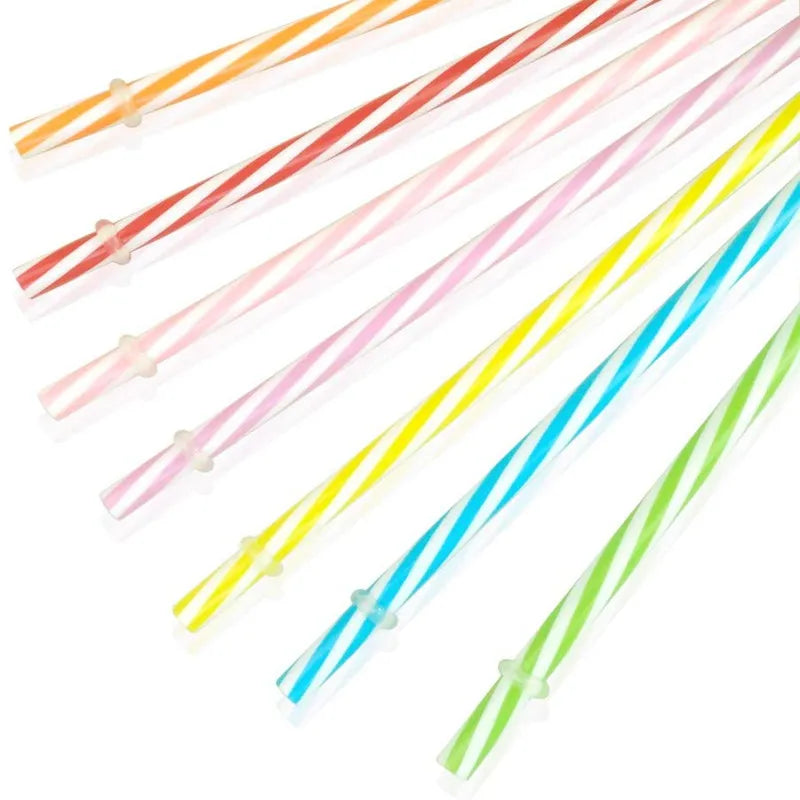 20 Piece Reusable Hard Plastic Straws BPA-Free 9 Inch Long Drinking Straw for Tumblers Mason Jars with Cleaning Brush Cuttable