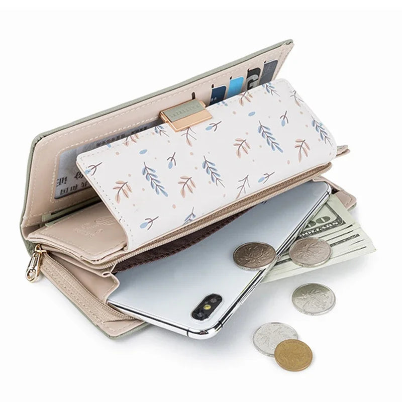 Tejesa  Long Pu Leather Purses Female Big Capacity Money Bag Lady Coin Card Holders High Quality Hasp Clutch Carteras