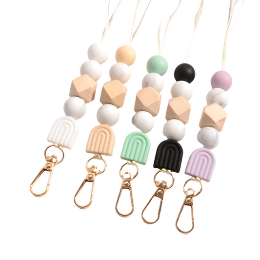 Hemasa Rainbow Silicone Beads Keychain/ Necklace /Lanyard