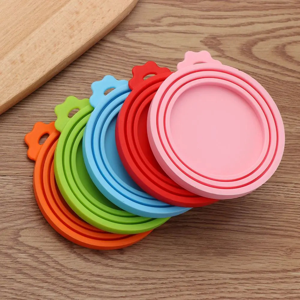 Hemasa 3 In 1 Silicone Canned Lid Reusable Food Tin Cover Keep Fresh Kitchen Organization Pet Supplies