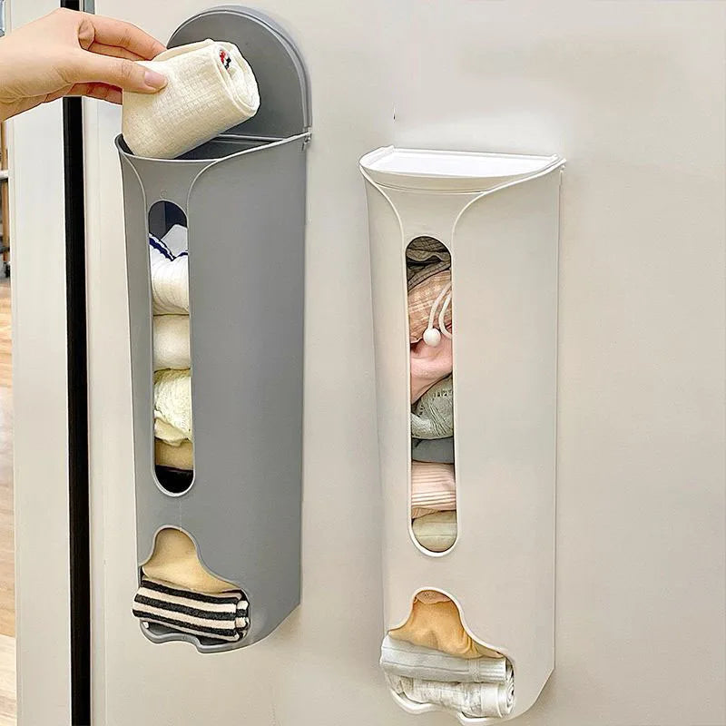 Wall Hanging Garbage Bag Storage Box Kitchen Plastic Bag Holder Organizer Bathroom Trash Bag Bucket Dispenser Kitchen Accessory