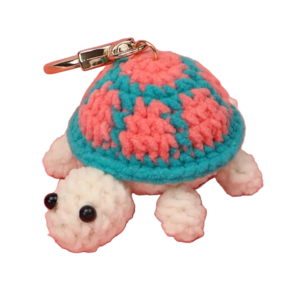 Hemasa Cute Turtle Keychain Lovely Crochet Turtle Pendant /Handwoven Animal Key Ring