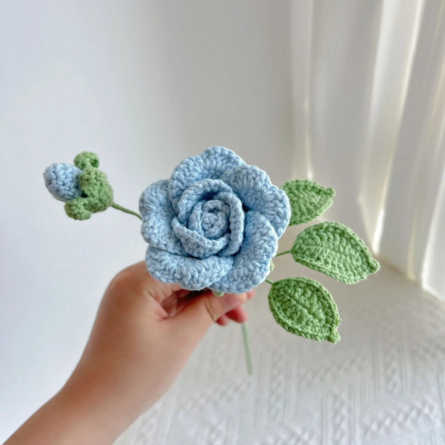 Hemasa 2 Pcs Rose Crochet Bouquet /Knitted Rose Flowers/Handwoven Bouquets