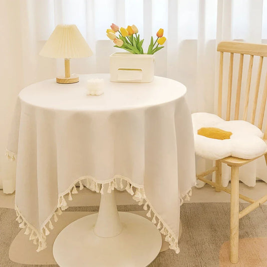Tassel Tablecloth Kitchen Table Runner Camping Mat Tea Table Cover Wedding Dining Room Decoration 14 Colors
