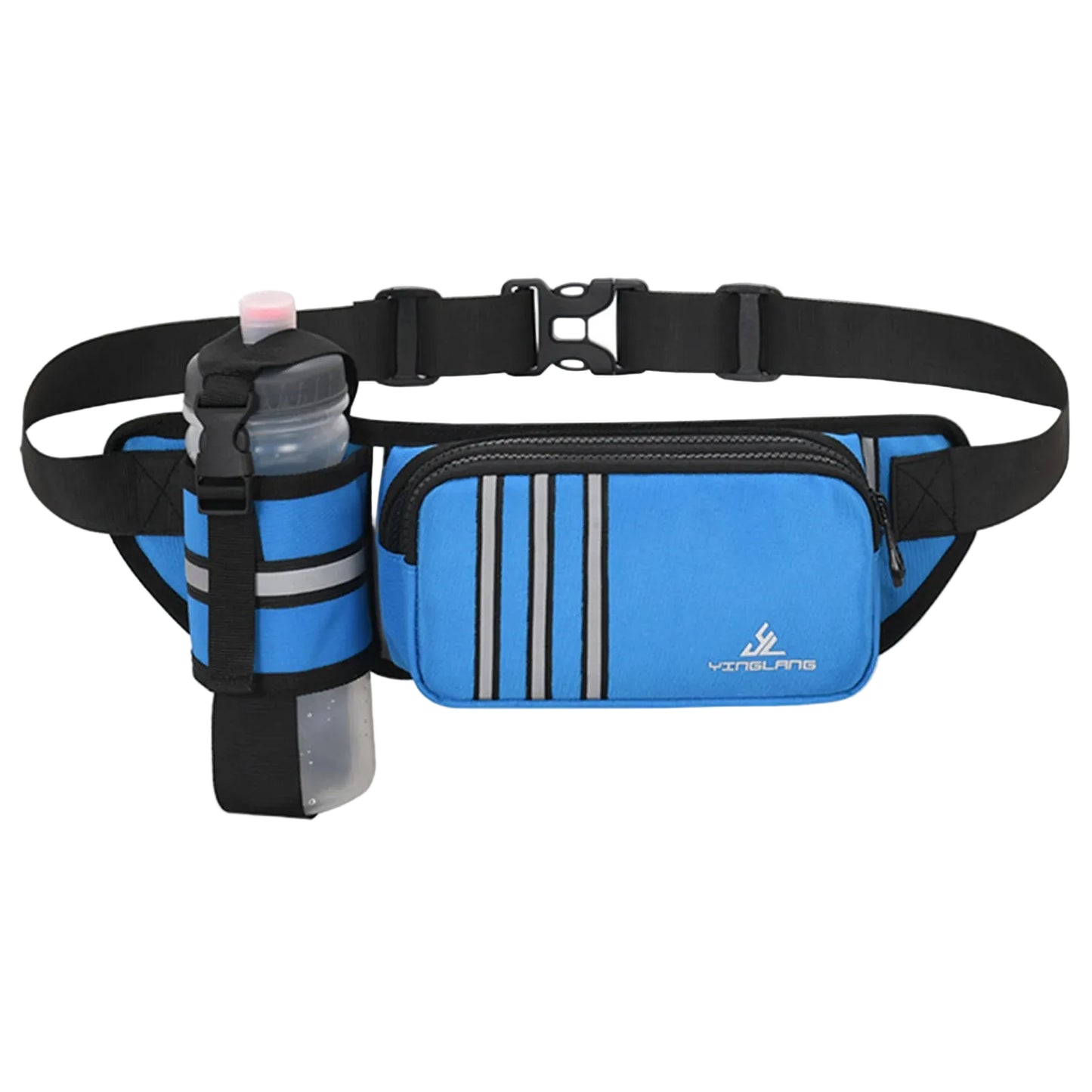 Tejesa Running Waist Bag,Sports Fanny Pack With Water Bottle Holder,Adjustables Strap Waist Bag,For Outdoor Camping Hiking