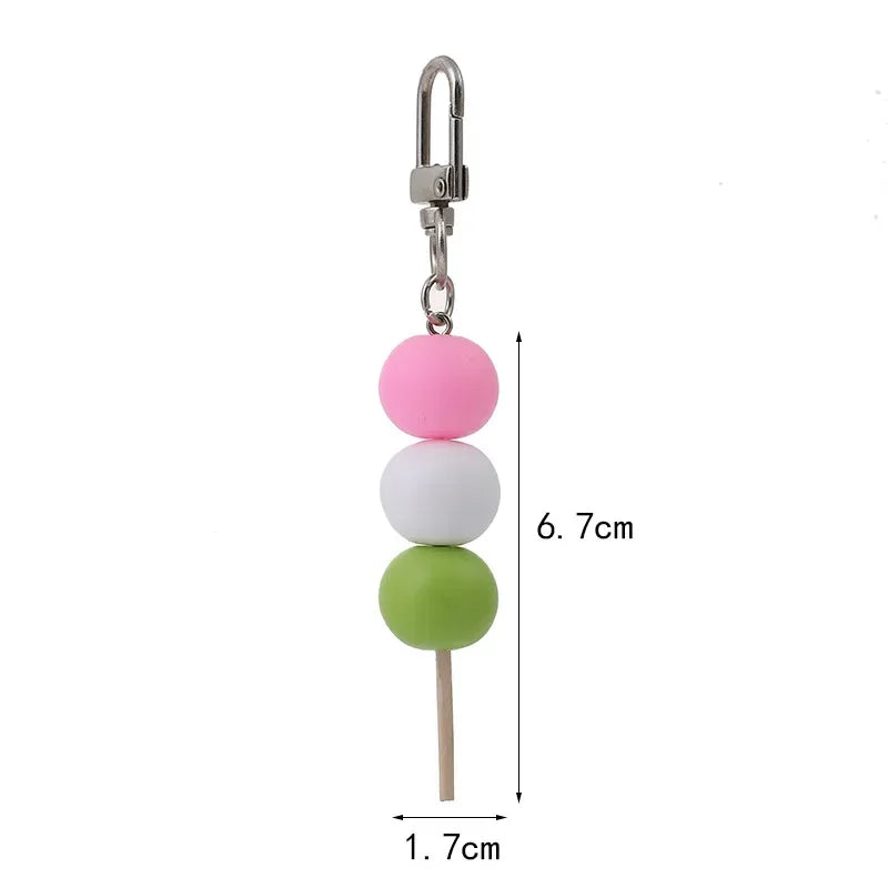 Hemasa Simulated Meatball String Keychain Creativity Fashion Colorful Food Round Model Car Bag Hanging Decoration