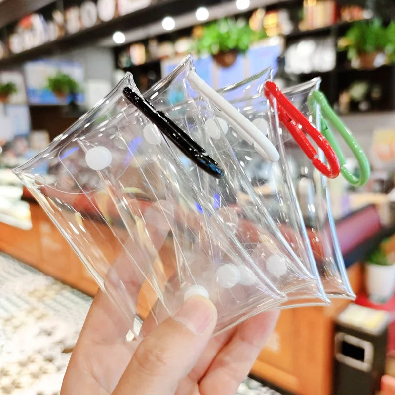 Hemasa  4 pcs Cute Small Coin Purse For Women /Girls Clear /Mini Female Purses Key Lipstick Earphone Transparent Storage Bags Wallet