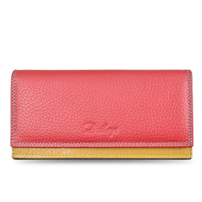 Heamsa Women  Leather Wallets for Woman /Female Long Clutch Card Holder