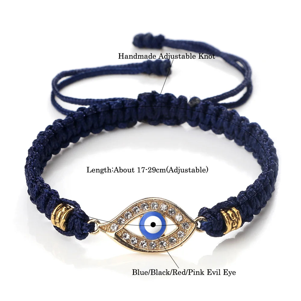 Adjustable Handmade Braided Rope Lucky Red String Bracelet Women Men Turkish Evil Eye Fashion Bracelet Friendship Amulet Jewelry