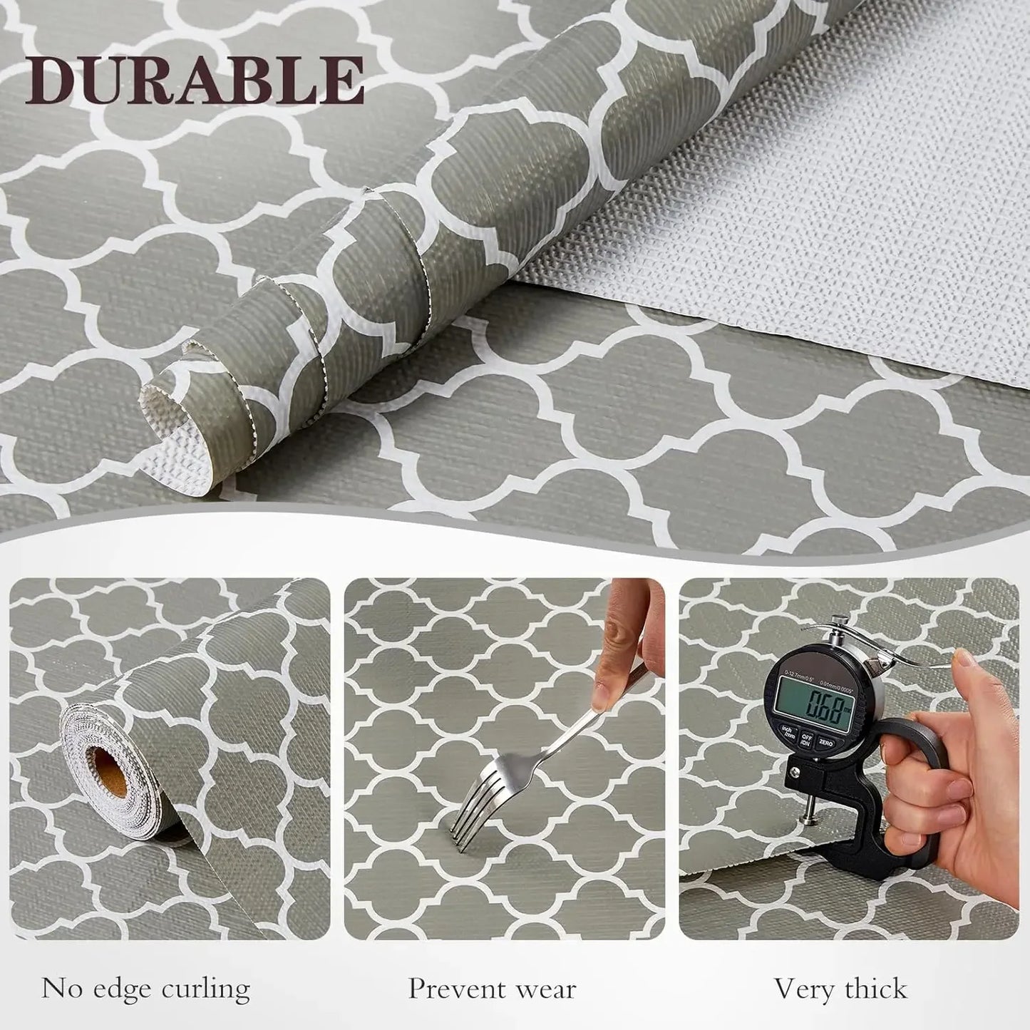 Tejesa 30x130CM Non-Adhesive Kitchen Cabinets Shelf Liner Non-slip Waterproof Drawer Liners for Cupboard Dresser Bathroom Kitchen
