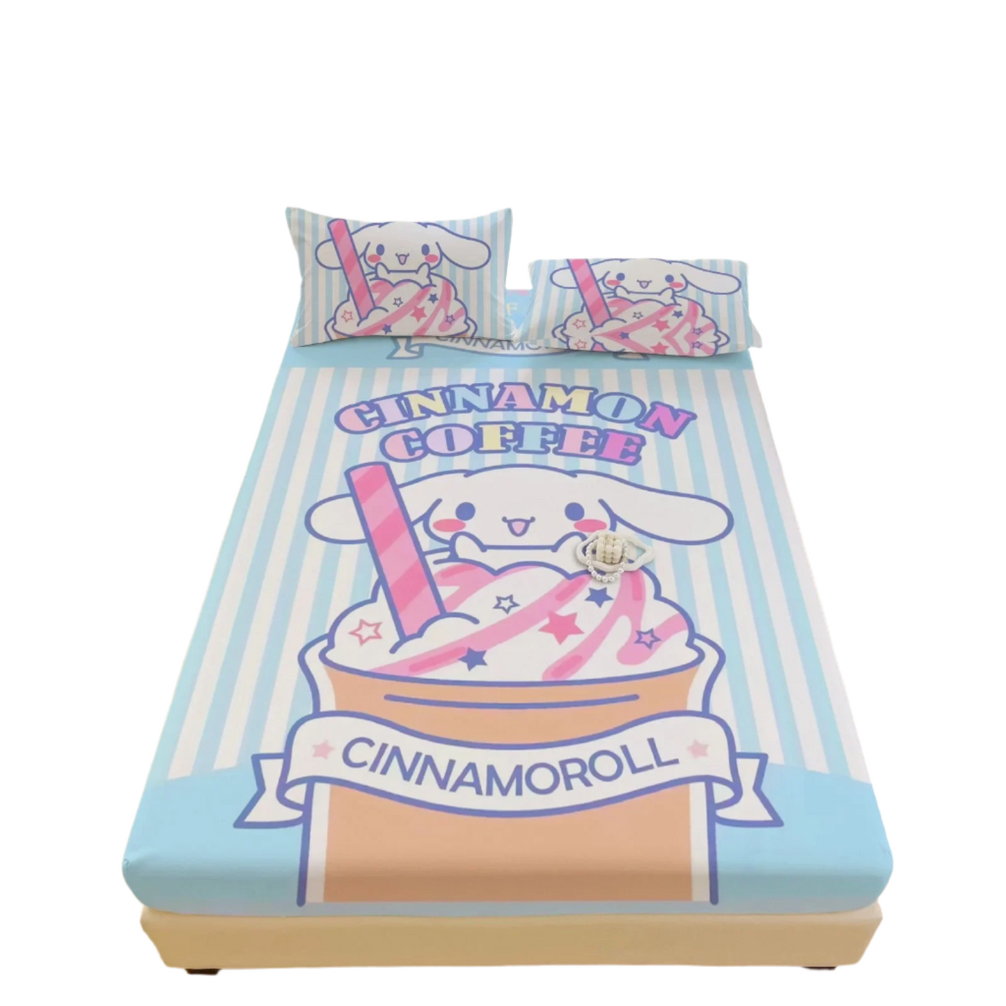 Hemasa  Bed Mattress Cover Cute Cartoon Painted Bed Linen Fitted Sheet For Kids Adult Single Double Size