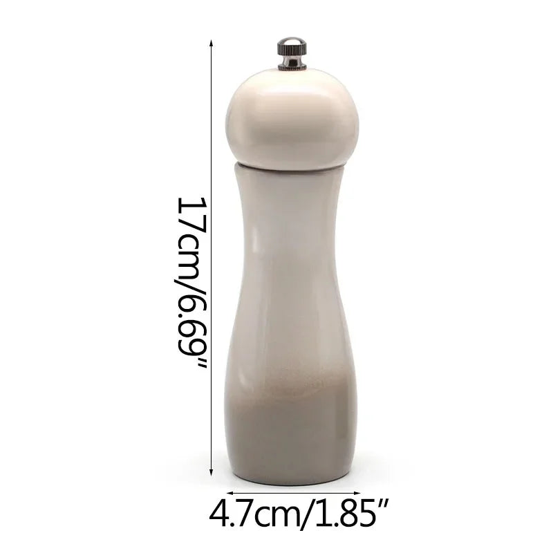 Tejesa 6" Wooden Manual Pepper With Adjustable Coarseness Salt And Pepper Mill Herb Grinder Spice Mill Multifunction Cruet Kitchen Tool