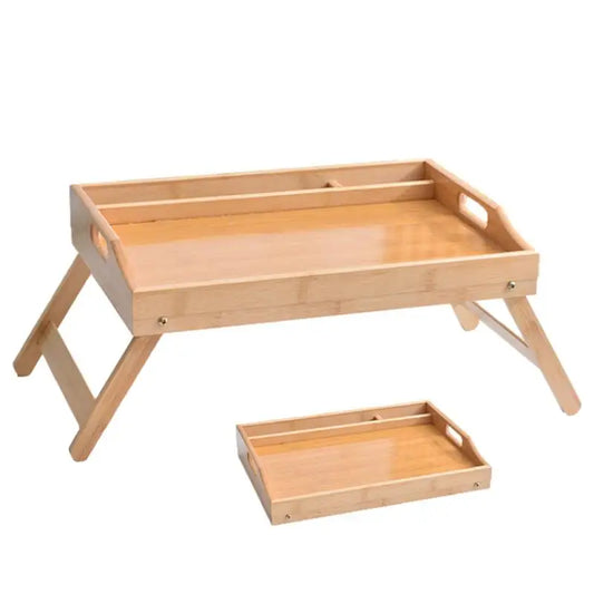 Breakfast Tray For Bed Wood Breakfast Tray With Foldable Legs Versatile Design Small Dining Table For Bed Counter Narrow Cabinet