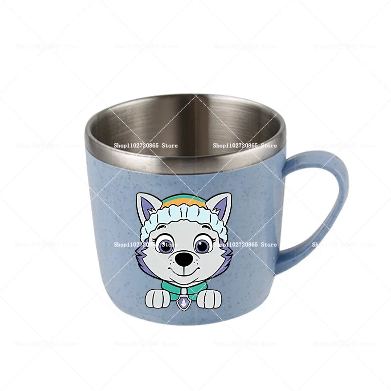 Paw Patrols Stainless Steel Water Cup Chase Skye Cute Anime Thermo Mug Kids Home Anti-drop Toothbrush Glass Child Birthday Gift