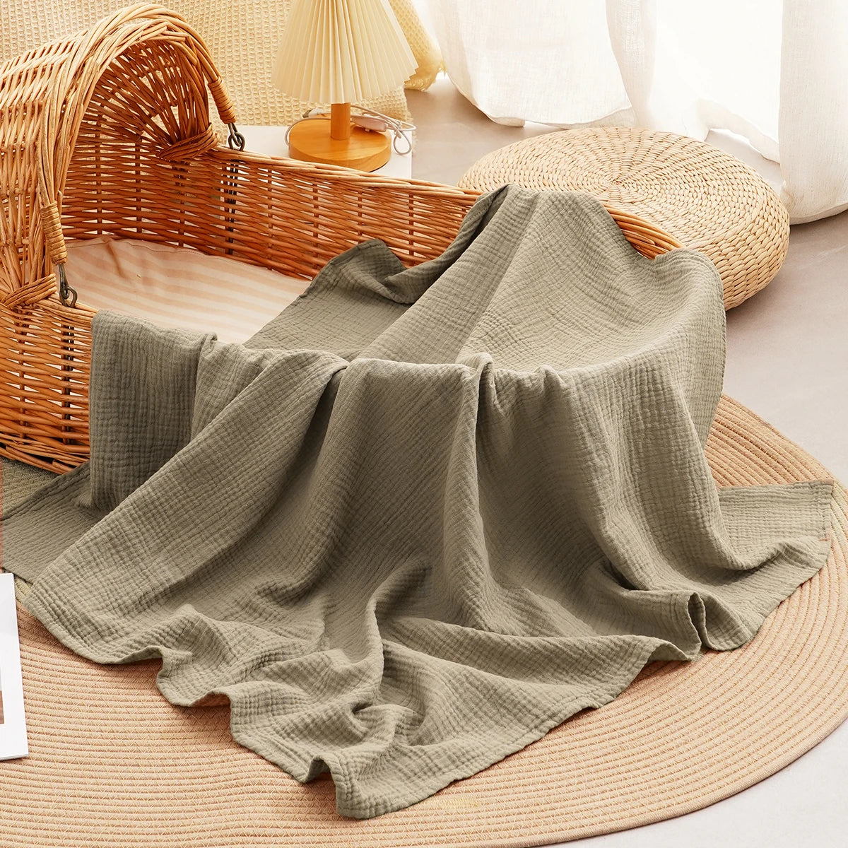 Tejesa All Season 100% Cotton Baby Muslin Swaddle Blanket/ Newborn Bath Towel/100x100cm