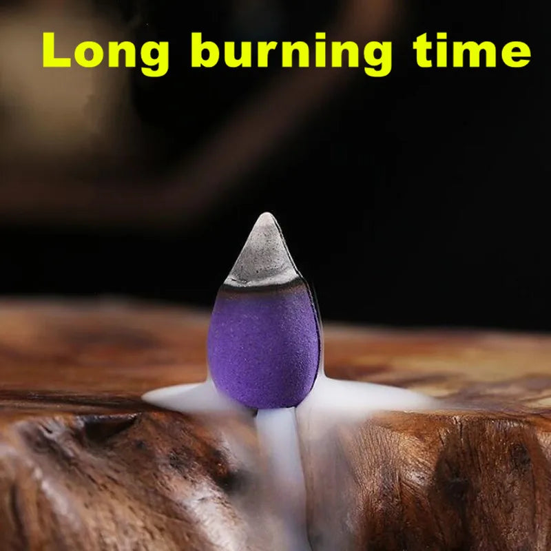 Hemasa 60pcs/280pcs/bag Household Natural Reflux Tower Incense Tea Smoke Backflow Incense Cones Fragrant Reflux Aromatherapy Cones