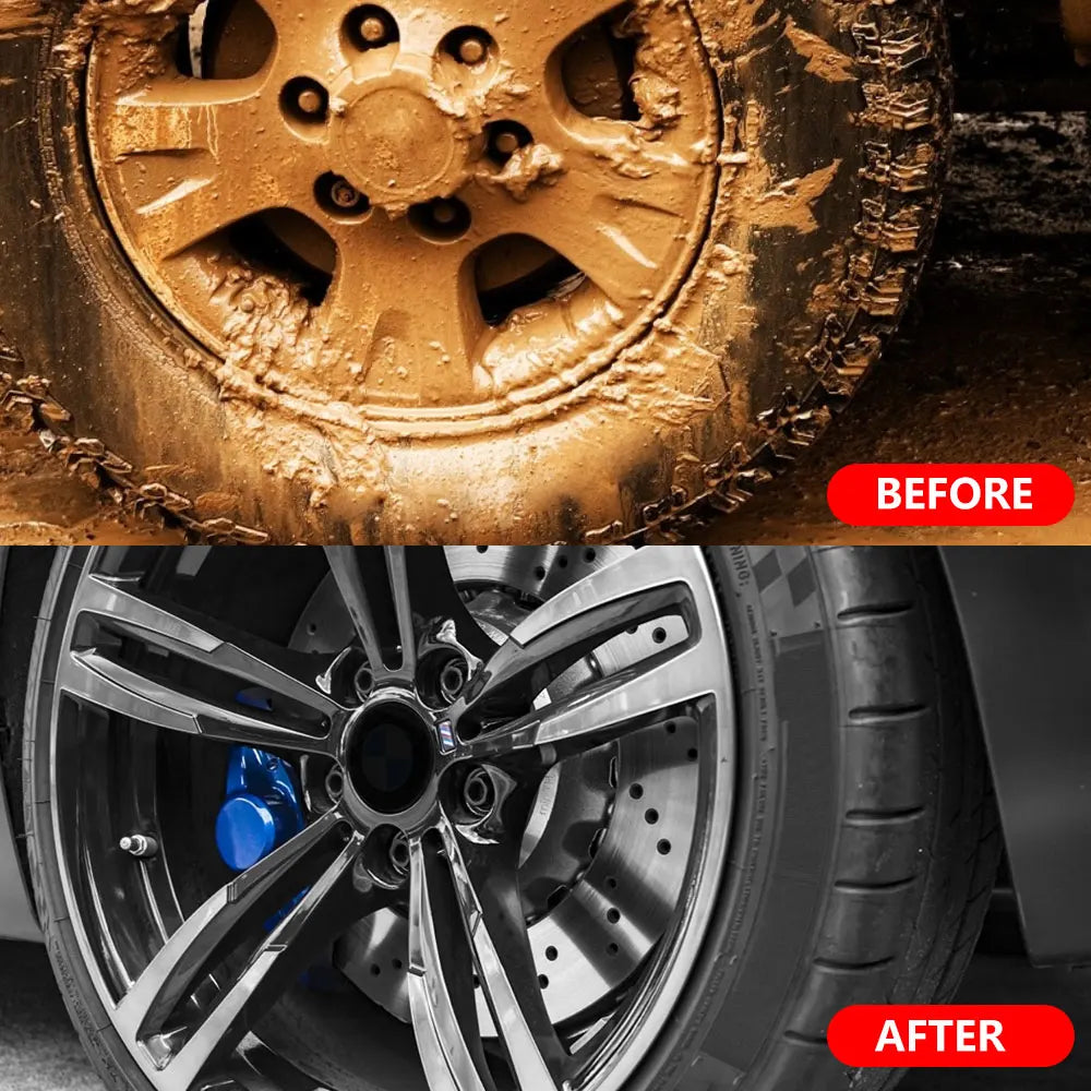 Tejesa Car Wheel Brush Tire Cleaning Brush Rim Scrubber Soft Alloy Cleaner for Vehicle Tire Car Chassis Engine Washing Acce Clean Tool