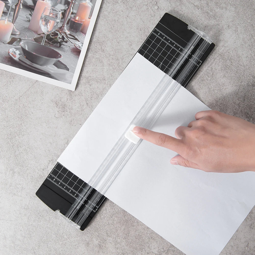Hemasa 1PC A4 Paper Cutter Safety Protection And Side Ruler Scrapbooking Tool For Handmade Paper, Coupons, Labels