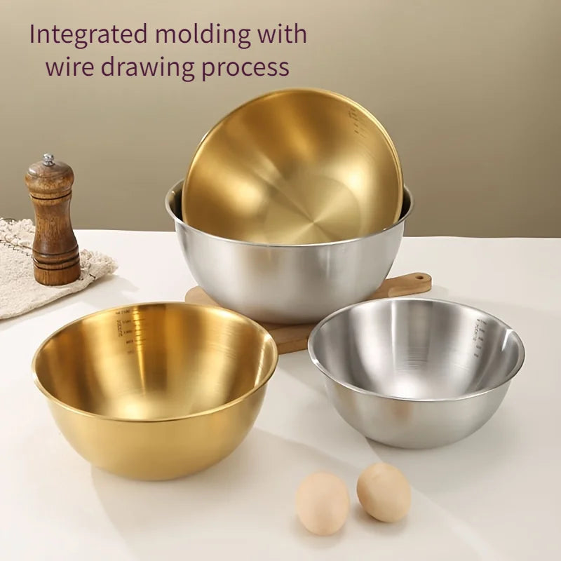 Tejesa 3Pcs stainless steel bowls for mixing/kneading dough/ serving salads for  kitchen