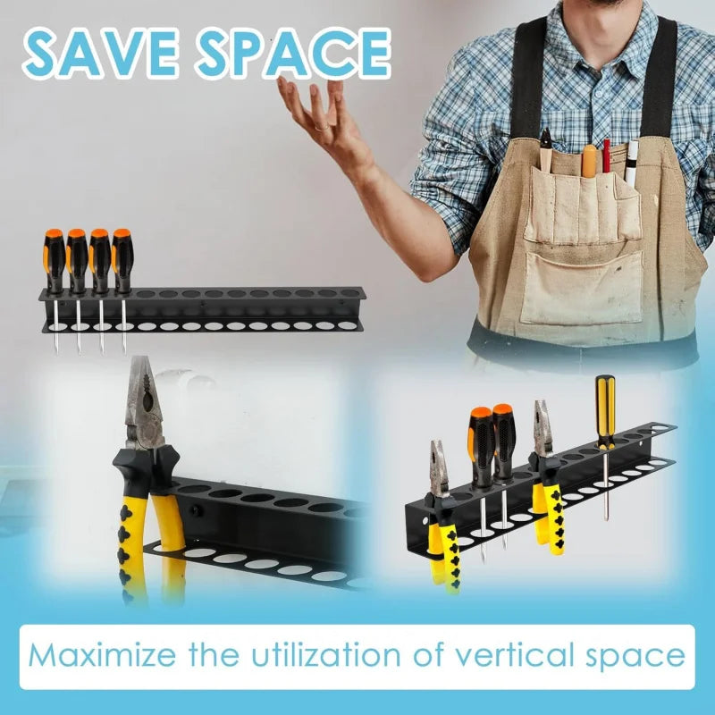Tejesa Wall-Mounted 14Rust-Proof Tool Storage Board for Home and Workshop, Suitable for Screwdrivers and Pliers, Organizer Rack Stand