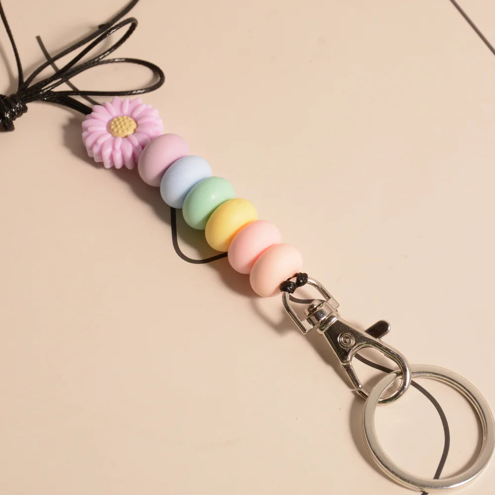 Hemasa Lanyard for Id Badges /Silicone Daisy Sunflower Lanyards Key Chain Pendant Holder for Women Girls Kids Charm Gift 2023