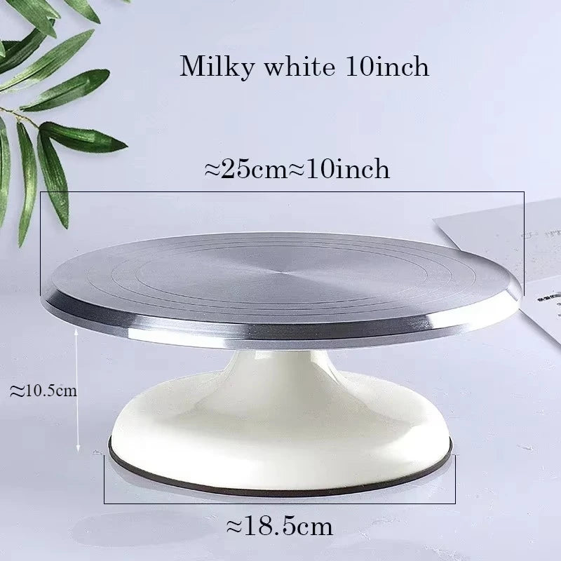 Tejesa 10Inch Pastry Turntable Cake Stand Aluminum Alloy Professional Pastry Rotating Tray and Pastry Accessories Decoration Tool