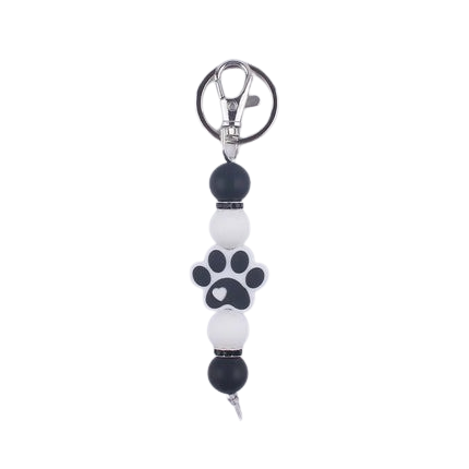 Hemasa Cartoon Dog Paw Handmade Beaded Silicone Key Chains Wristlet Lanyard Bracelet Keyring Women Men New Car Bag Pendant Key Chains