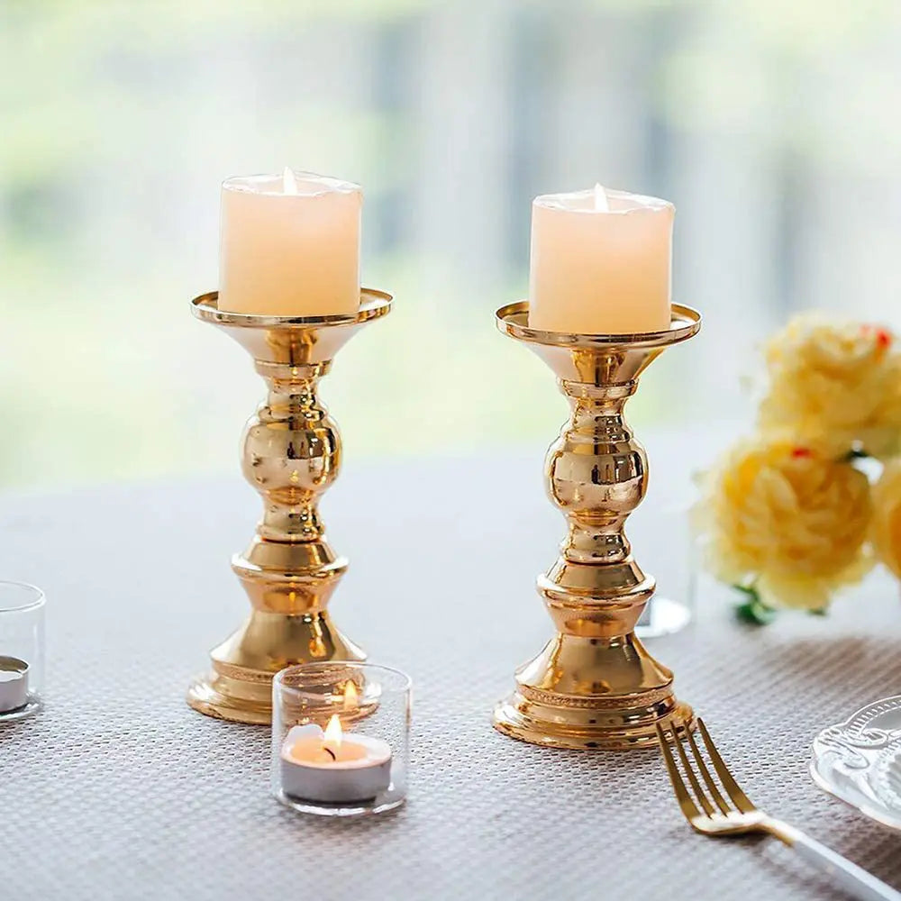 Tejesa Golden Candle Holders Wedding Table Decorations Metal Stand Candlestick For Wedding Birthday Bar Party Living Room Home Decor