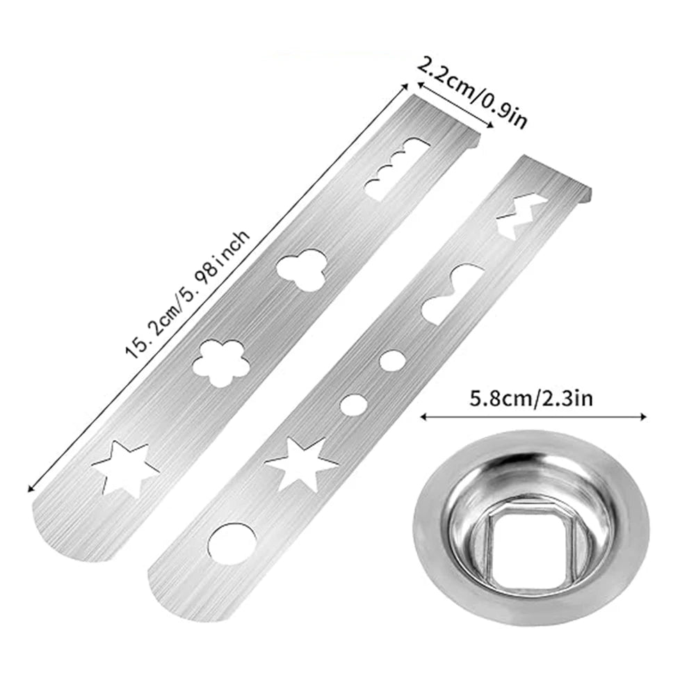3pcs Cookie Press Attachment Stainless Steel with Connection Ring Cookie Maker Biscuit Attachment for Size 5 Meat Grinder