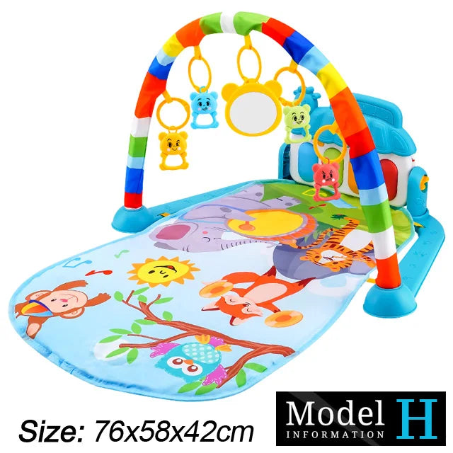 Tejesa Baby Fitness Stand Music Play Gym Activity Toys/ Newborn Piano Crawling Blanket Pedal Game Pad Early Education 0-36 Months Gifts