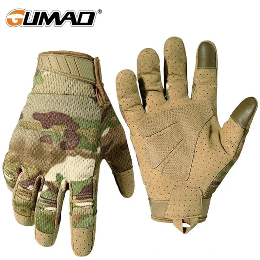 Hemasa Men Tactical Gloves Touch Screen Cycling Gloves Sports Camo Army Glove Outdoor Motorcycle Riding Bike Running Paintball Gloves