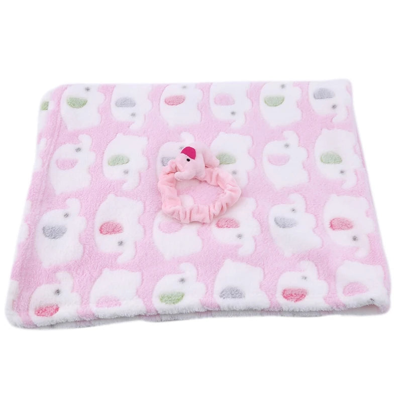 Hemasa pink and blue  Baby Blanket Cute Elephant  Newborn Elephant Air Conditioning Quilt Coral Velvet Pillow Quilt Dual-Use