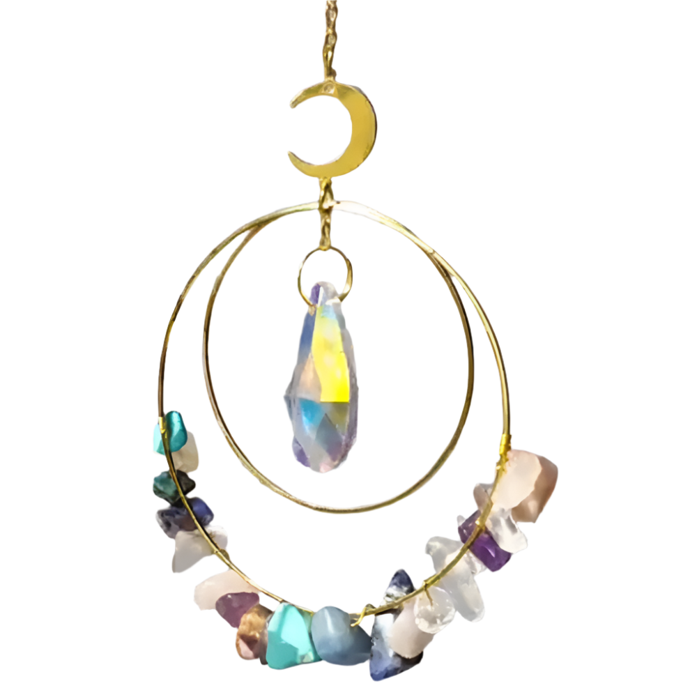 Hemasa Crystal Stone Suncatcher Rainbow Sun Catchers Wind Chime Hanging Prism Pendant Light Catcher Window Garden Home Decoration Gift