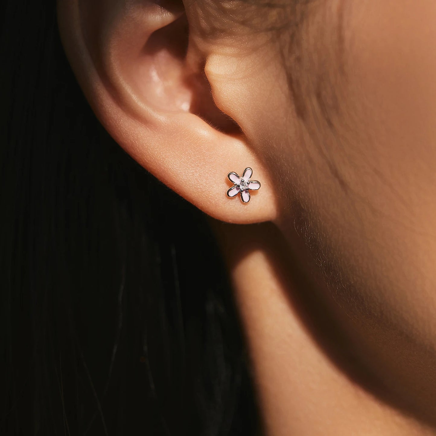 MODIAN 925 Sterling Silver Elegant Simple Cute Colorful Enamel Small Flower Stud Earrings For Women Fine Jewelry