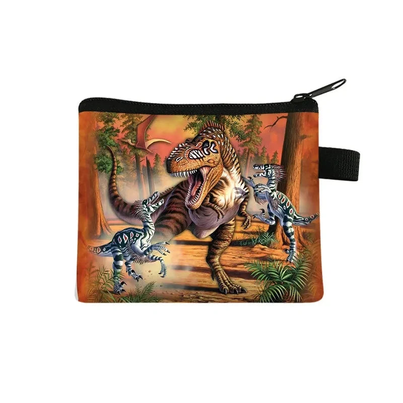 Tejesa   Dinosaur print  coin purse wallet /children coin purse /key case card holder coin square storage bags
