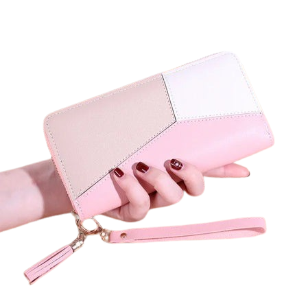 Heamsa  Zipper Coin Purse Lady Long Short Purses Handbags Women Clutch Cards Holder PU Leather Moneybag Billfold Wallet
