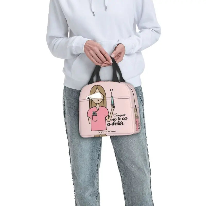 Hemasa  Nurse Lunch Bag Women Portable Cooler Thermal Insulated Lunch Box