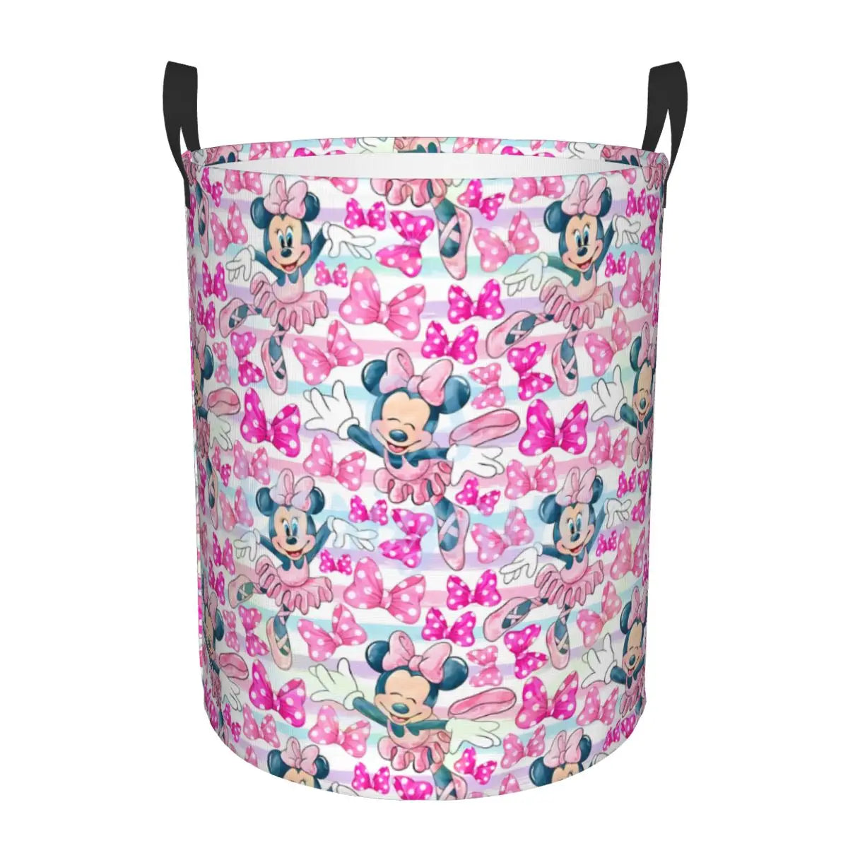 Tejesa  Mickey Mouse Cartoon Pattern Laundry Basket Collapsible Clothes Hamper for Nursery Kids Toys Storage Bin